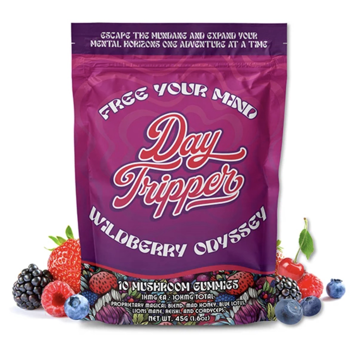 DayTripper Legal Psychedelics | Mushroom Gummies | 10 Count / 10ct/Wildberry Odyssey